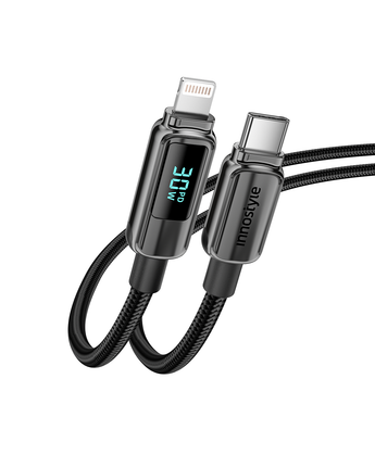 DigiPower USB-C to USB-C cable with digital display, 100W, 1.2m-DP-CL301