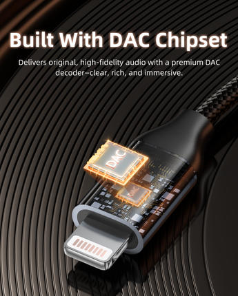 Lightning to 3.5mm male adapter, with DAC, 1.2m A160